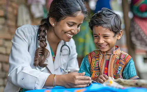 Doctor Teaching Basic Treatment to a Kid